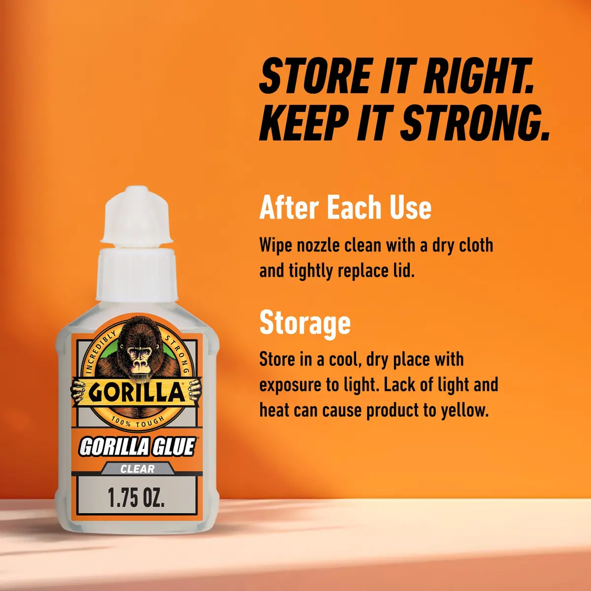 Gorilla Clear Glue, All Purpose, 1.75 oz Bottle | Crystal Clear, Water Resistant Bond - view 7