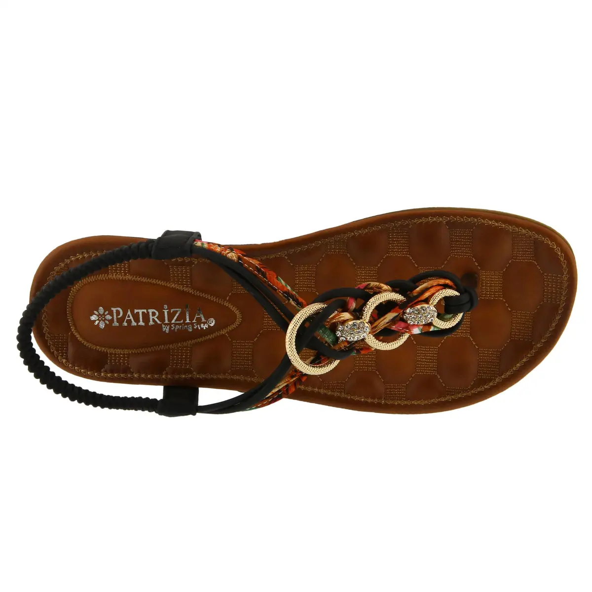 PATRIZIA Gadelina Embellished T-strap Sandal | Rhinestone & Elastic Heel | US 7.5-8 - view 6