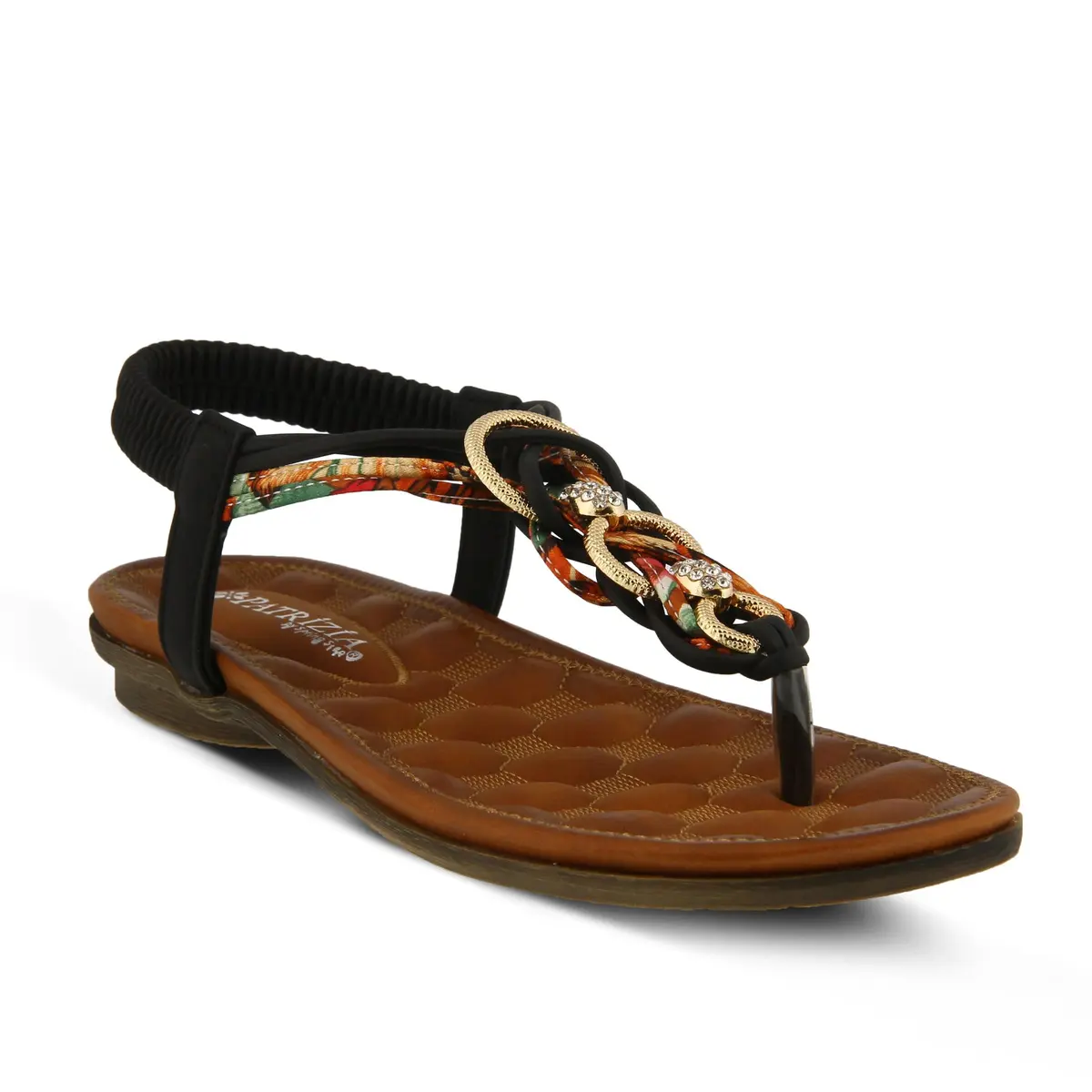 PATRIZIA Gadelina Embellished T-strap Sandal | Rhinestone & Elastic Heel | US 7.5-8 - view 2