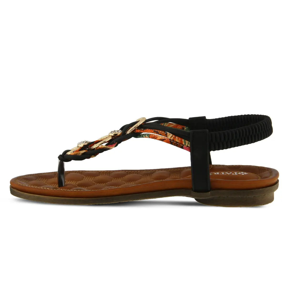 PATRIZIA Gadelina Embellished T-strap Sandal | Rhinestone & Elastic Heel | US 7.5-8 - view 5