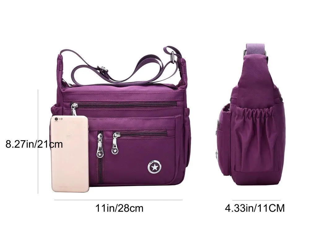 Fabuxry Black Handbag | Lightweight Nylon Crossbody Bag for Women, Travel & Daily Use - view 4