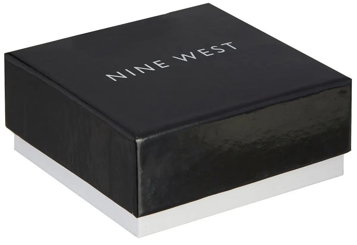 Nine West Pave Heart Stretch Bracelet Gold Tone 2.25in (5.7cm) Diameter | Sparkles Beautifully - view 2