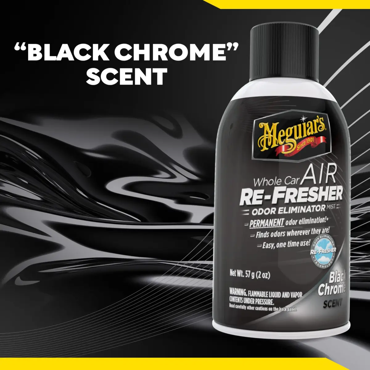 Meguiar's Whole Car Air Refresher Odor Eliminator Mist 2 Fl Oz (59 ml) | Eliminates Odors, Black Chrome Scent - view 4