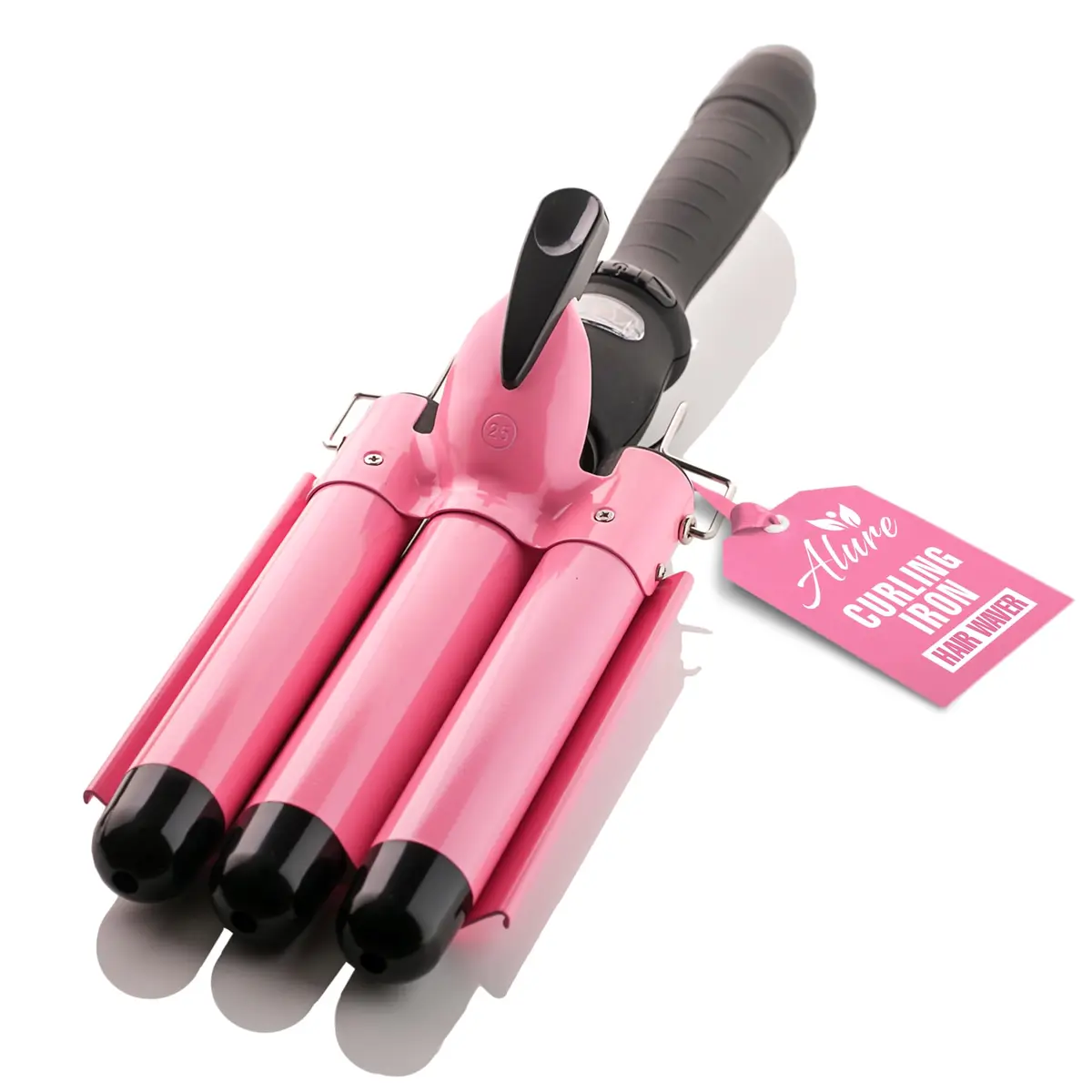 Alure Three Barrel Curling Iron Wand Hair Waver 1 Inch Ceramic Tourmaline Dual Voltage - main product image