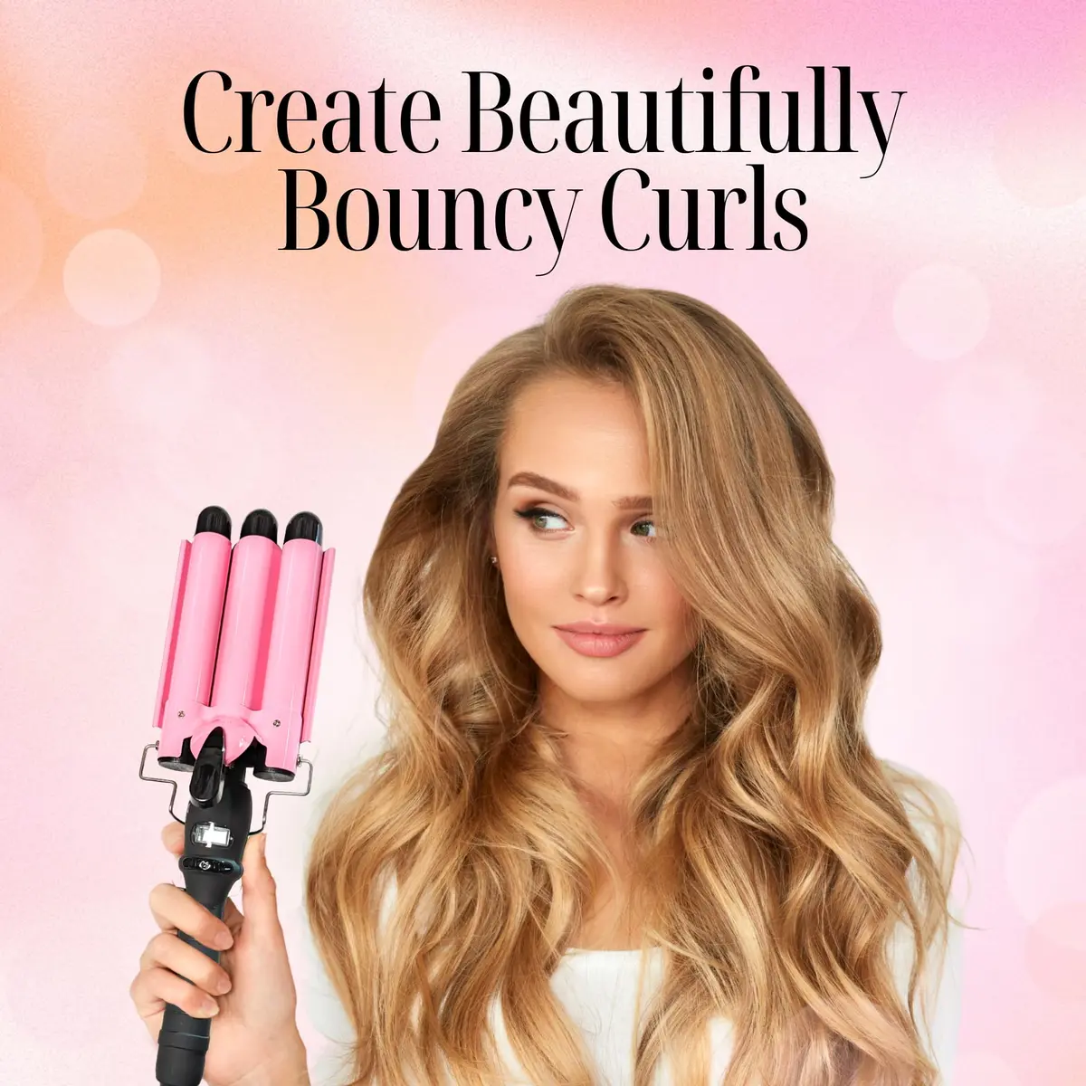 Alure Three Barrel Curling Iron Wand Hair Waver 1 Inch Ceramic Tourmaline Dual Voltage - view 6