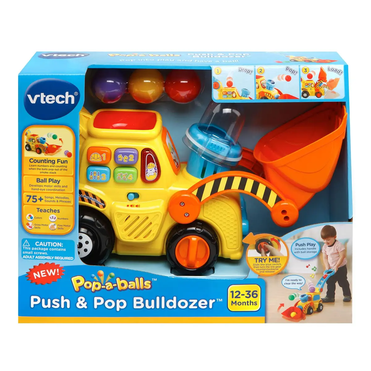VTech Push & Pop Bulldozer | Motor Skills & Color Learning Toy for Toddlers - view 7