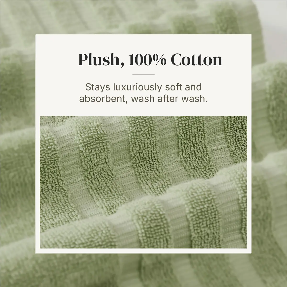 Modern Threads 6 Piece Cotton Bath Towel Set – Reversible Diamond Pattern, 550 GSM, Sage Green - view 5