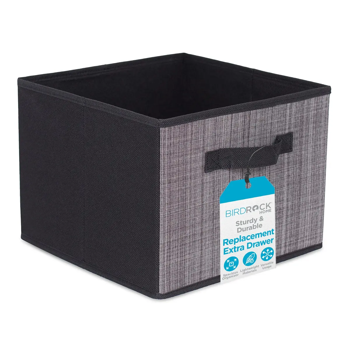 Internet's Best Replacement Extra Drawers for Hanging Closet Organizer - Canvas Storage Bins for Clothes, Sweaters, Shoes, Accessories - Grey - main product image