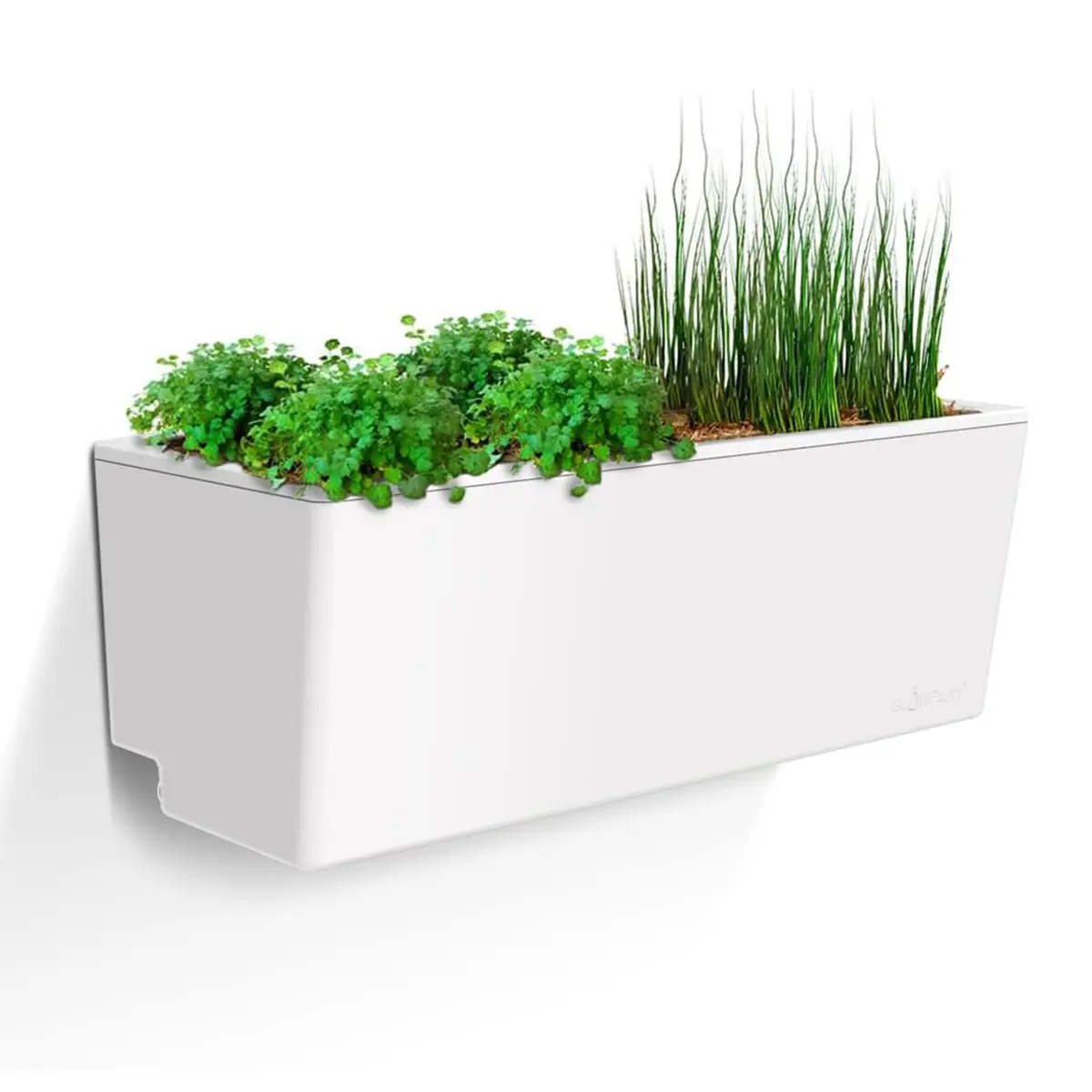 Glowpear Self Watering Planter Box - 23.6" | Scalable Wall Mount, Indoor Outdoor, White, UV Stable, BPA-Free, Modular - main product image