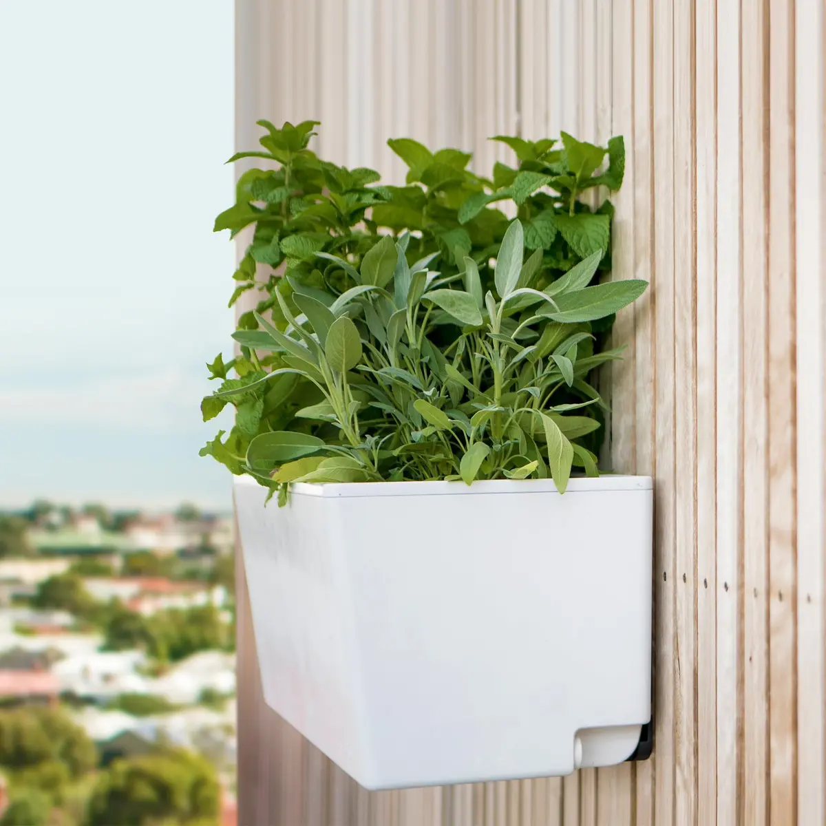 Glowpear Self Watering Planter Box - 23.6" | Scalable Wall Mount, Indoor Outdoor, White, UV Stable, BPA-Free, Modular - view 8