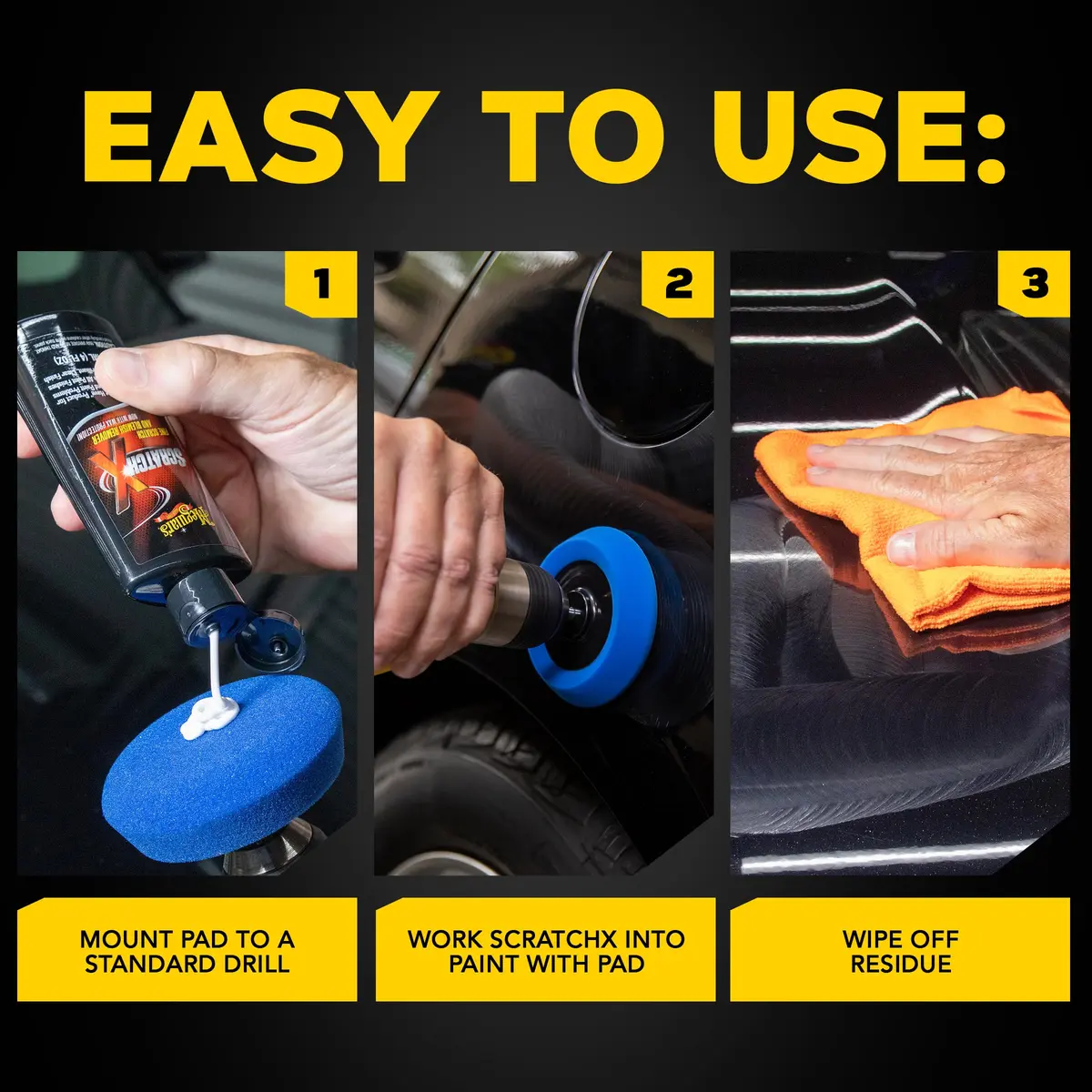 Meguiar's Quik Scratch Eraser Kit, Car Scratch Remover, 4 Piece Kit | Erase Light Scratches & Scuffs - view 6