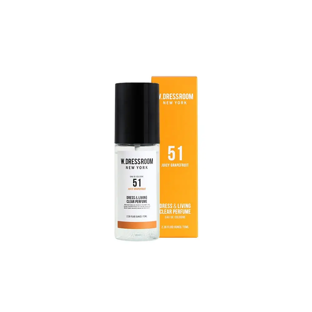 W.Dressroom No.51 Juicy Grapefruit & Living Clear Perfume 70ml | Alcohol-Free Fabric & Room Mist - main product image