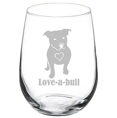 MIP Wine Glass Goblet Love-a-bull Pitbull Love 17 oz | Reusable Glassware for Love & Celebration - main product image