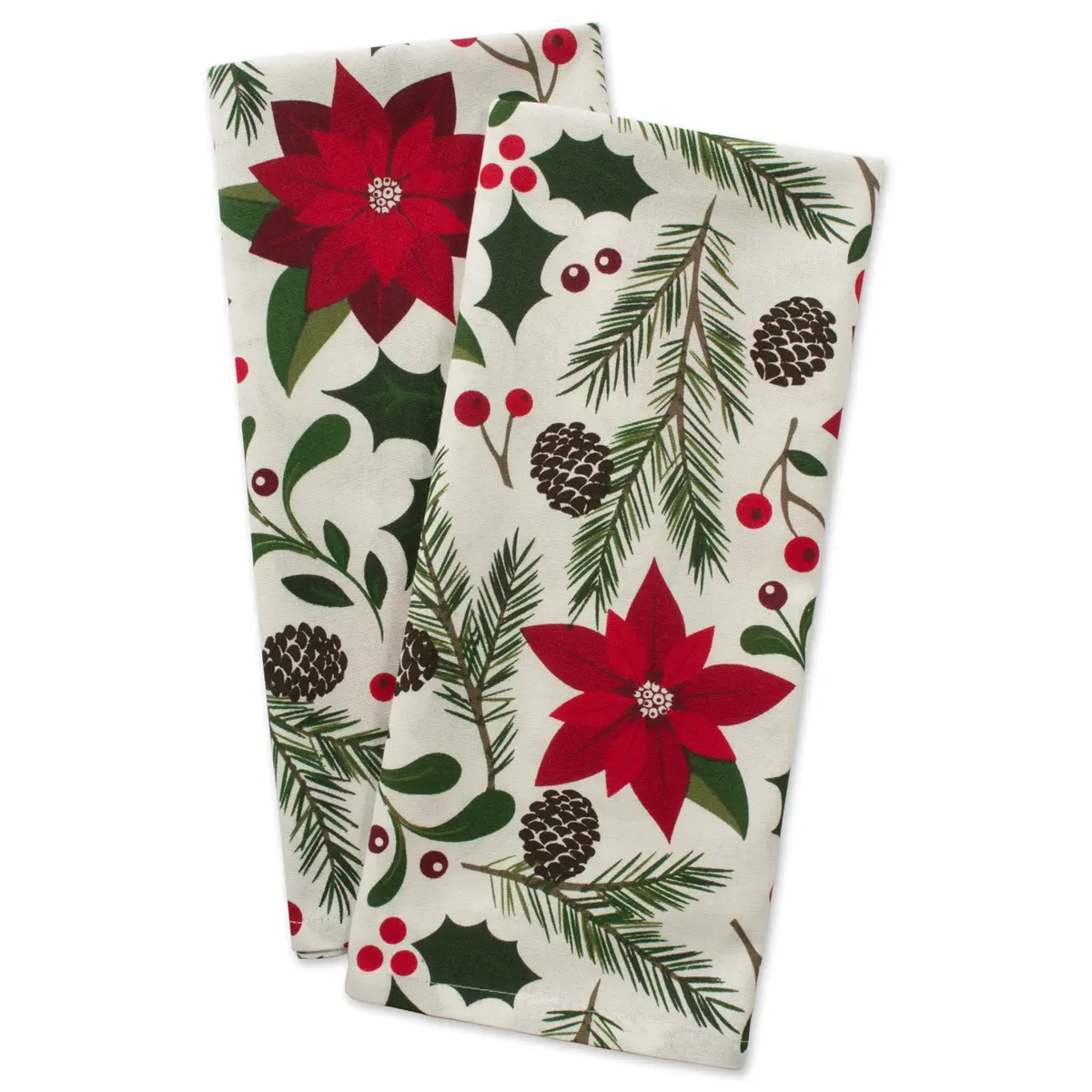 DII Christmas Kitchen Towel Set, Floral Tea Towels for Baking, Cleaning, Entertainment & Cooking, 18x28, Woodland Holiday, 2 Piece - view 2