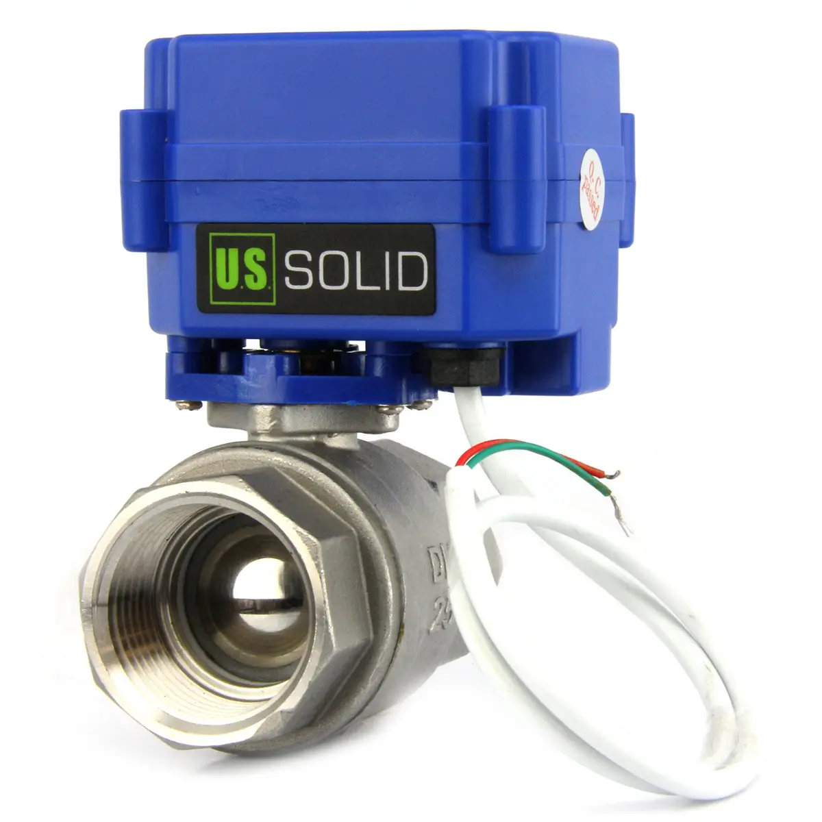 U.S. Solid Motorized Ball Valve 1" NSF Certified 304SS Full Port 25mm 9-24V AC/DC 2-Wire Auto Return - view 2