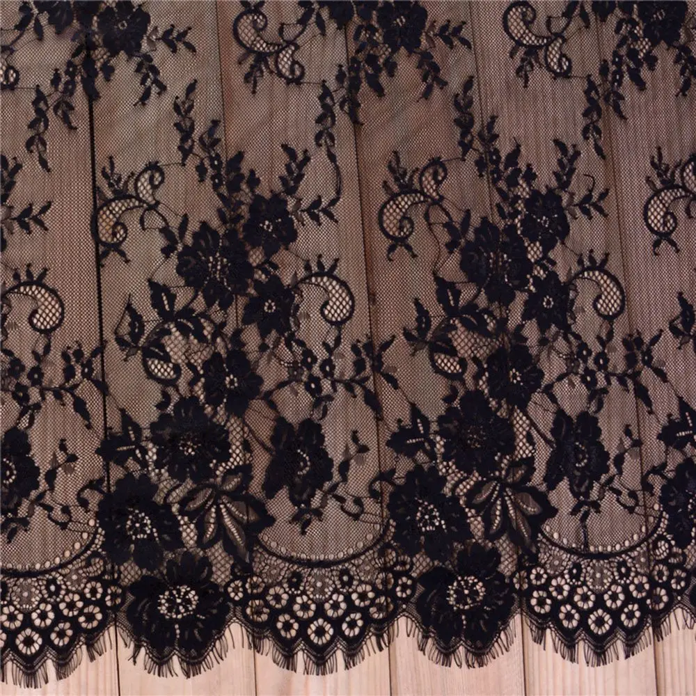 Zthread Floral Embroidered Lace Fabric 59" W | Perfect for Wedding & Home Decor - main product image