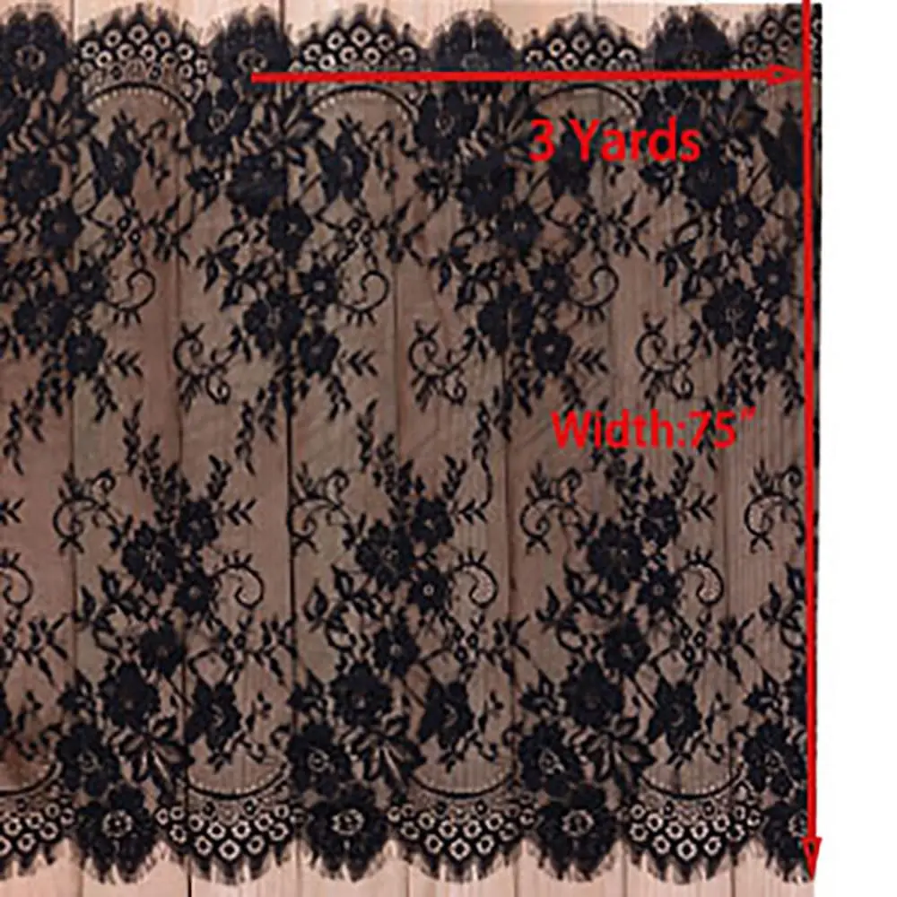 Zthread Floral Embroidered Lace Fabric 59" W | Perfect for Wedding & Home Decor - view 3