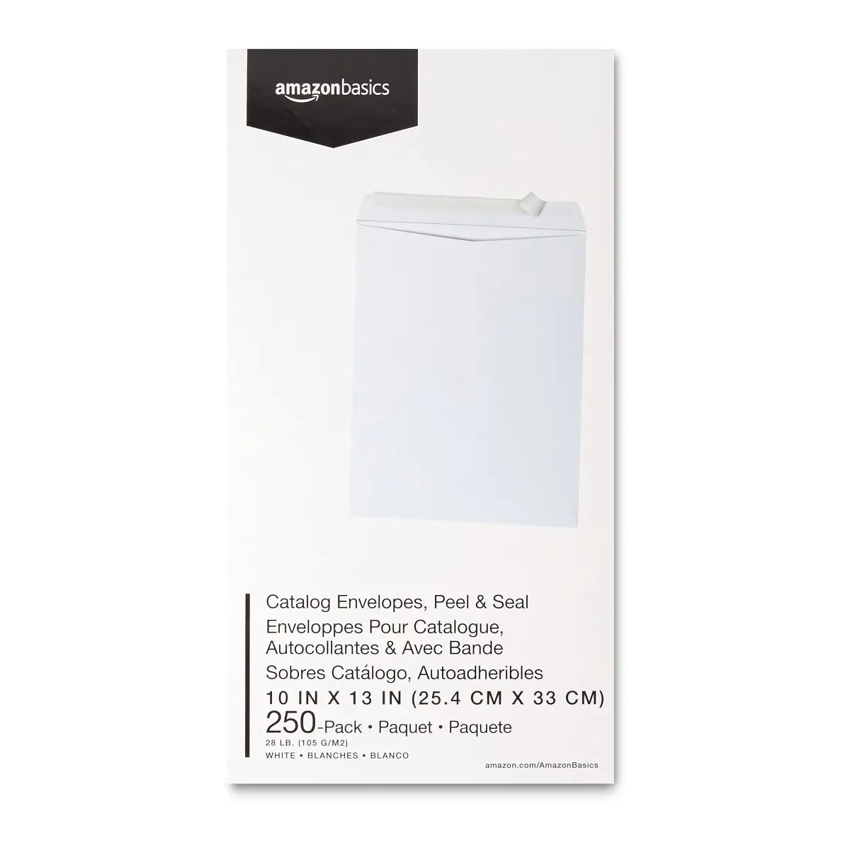 Amazon Basics White 28 lb Catalog Envelopes 25.4cm x 33cm (10x13 Inch) | Self-Seal for Documents - view 6