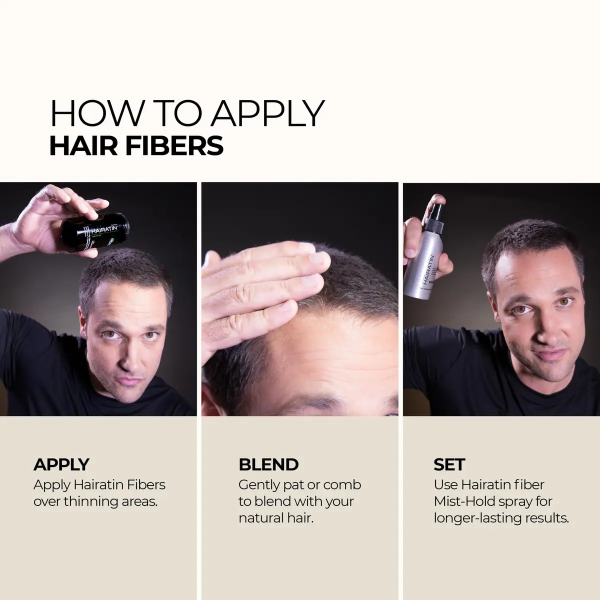 HAIRATIN BY RE-EVOLUTION Hairatin Premium Hair Fibers - Light Brown | Natural-Looking Fuller Hair in Seconds - view 5