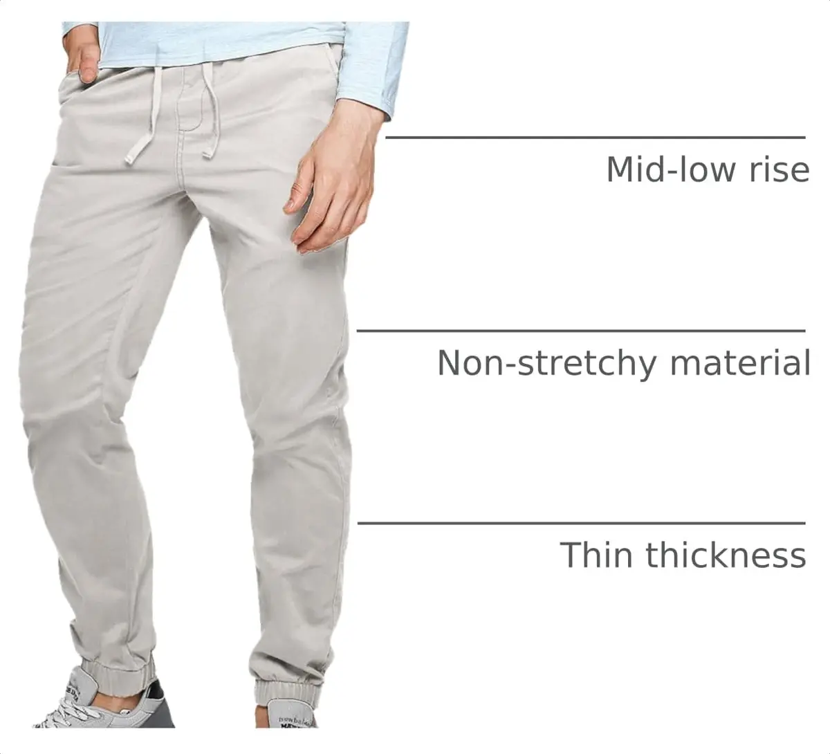 Match Men's Jogger Pant 38 | Comfortable Tapered Style, Silver Gray - view 3