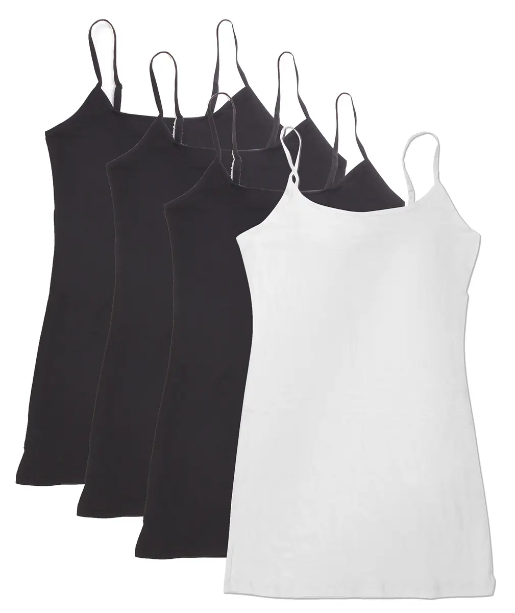 Active Products Women's Basic Tank Top 3X-Bk/Wh | Classic Fit, Cotton, Sleeveless, Scoop Neck, Backless, Great Layering (70-120 chars) - main product image