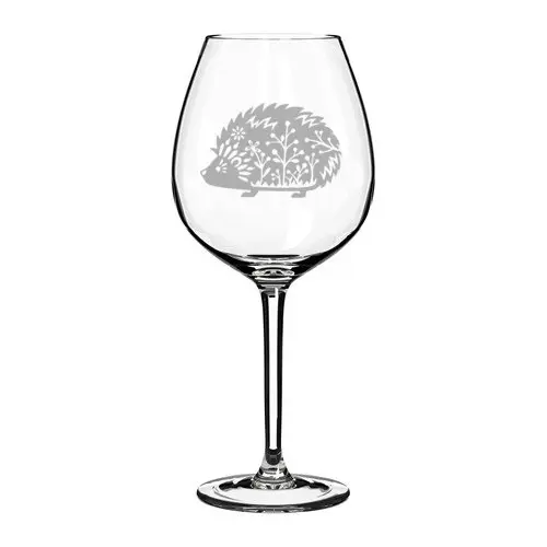 MIP Wine Glass Goblet Fancy Hedgehog 20 oz Jumbo | Real Glass, Modern Style - main product image