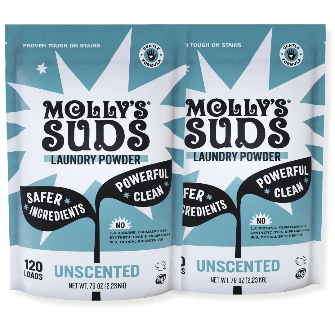 Molly's Suds Original Laundry Detergent Powder 1.9 kg (40 oz) | Gentle, Effective, Unscented for Sensitive Skin - main product image