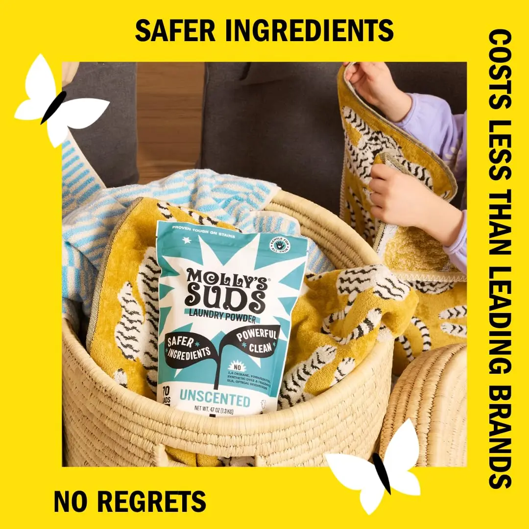 Molly's Suds Original Laundry Detergent Powder 1.9 kg (40 oz) | Gentle, Effective, Unscented for Sensitive Skin - view 3