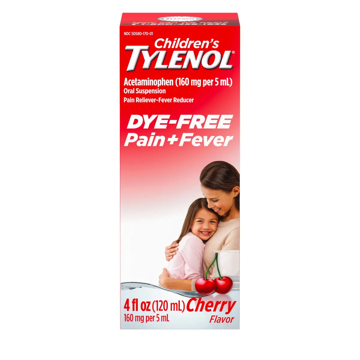 Tylenol Children's Dye-Free Oral Suspension 4 fl. Oz | Gentle, Fast Fever & Pain Relief for Kids 2-11 - main product image