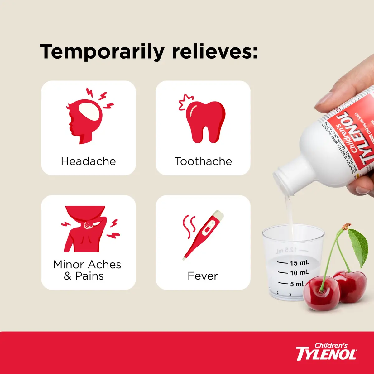 Tylenol Children's Dye-Free Oral Suspension 4 fl. Oz | Gentle, Fast Fever & Pain Relief for Kids 2-11 - view 2