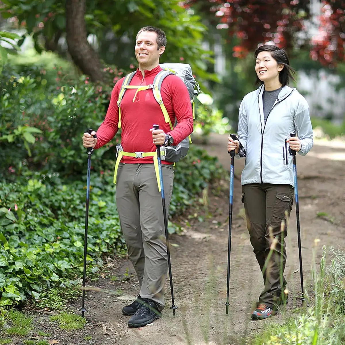 Fizan Compact 3 Trekking Poles | Ultralight Adjustable Aluminum Walking Sticks (Blue/EVA) 52in - view 7