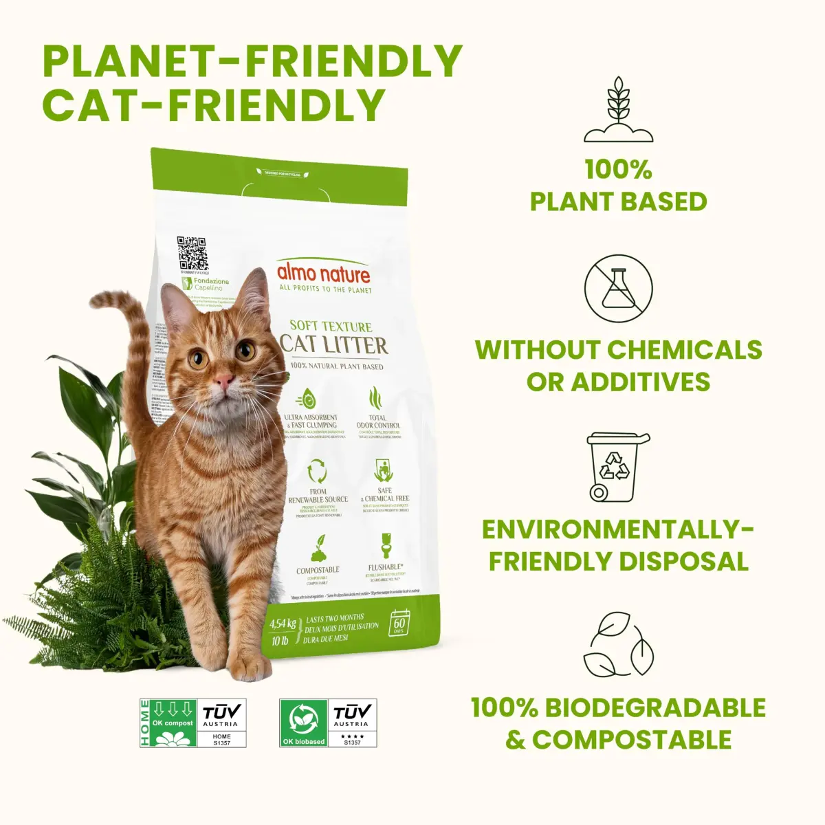 Almo Nature Soft Texture Cat Litter 2.27 kg (5 lb) | Plant-Based Clumping Odor Control - view 2