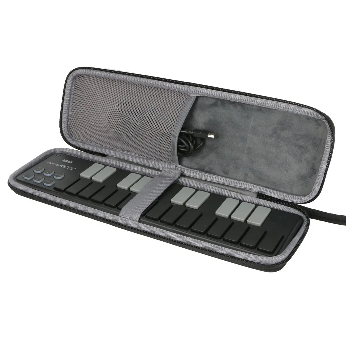 co2CREA Hard Travel Case for Korg NANOKEY2 25-Key MIDI Controller | Shockproof EVA Shell with Hand Strap - main product image
