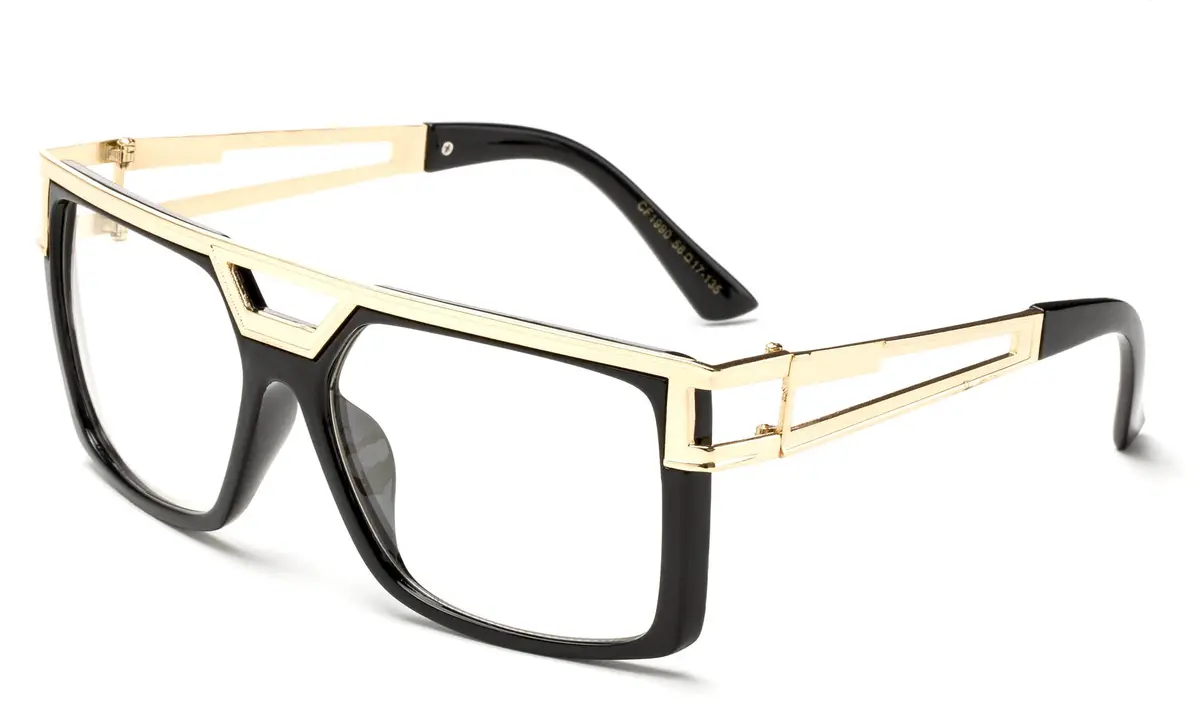 Newbee Fashion Clear Sunglasses Retro Design 57mm Lens | Unisex Thick Frame Eyewear - main product image