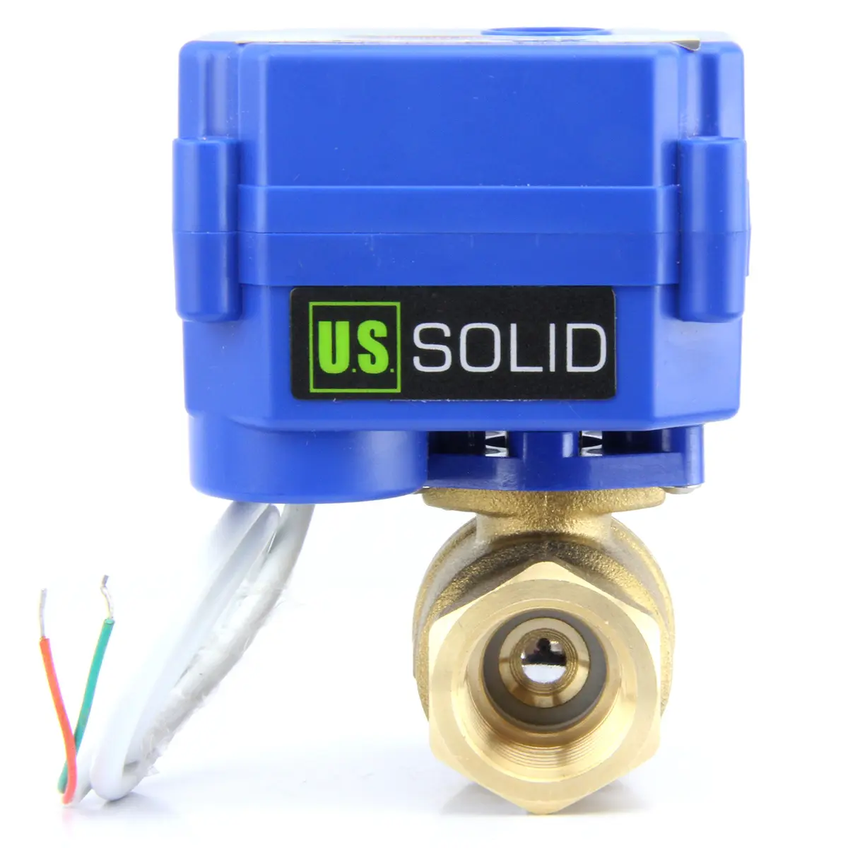 U.S. Solid Motorized Brass Ball Valve 1/2" (12.7mm) NPT, Normally Closed, 9-24V AC/DC, IP65 Rated | Industrial Automation & Home Projects - main product image