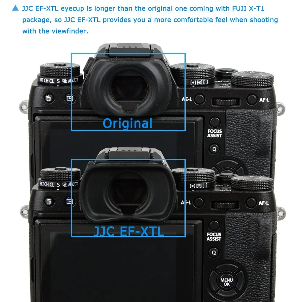 JJC EF-XTL Eyecup for Fujifilm X-H2S, GFX 100S, X-T5, X-T4, X-T3, X-T2, X-T1 Cameras | Prevents Flare & Protects Eyeglasses - view 2