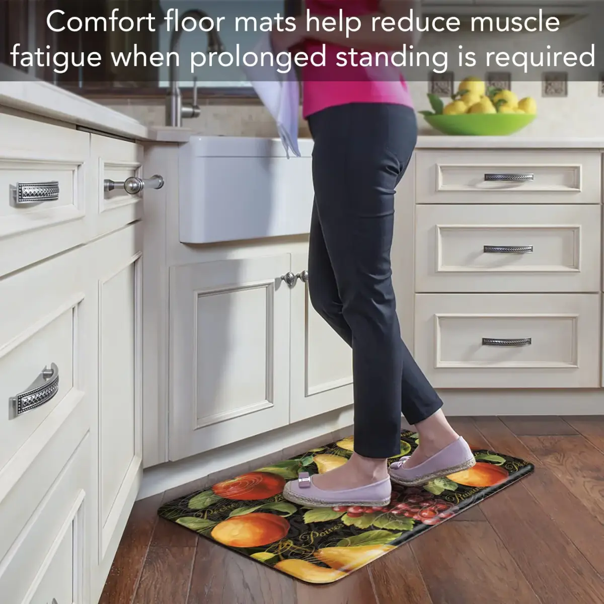 CounterArt Gourmet Fruit Comfort Kitchen Floor Mat 76cm x 51cm (30" x 20") | Reduces Standing Fatigue - view 2