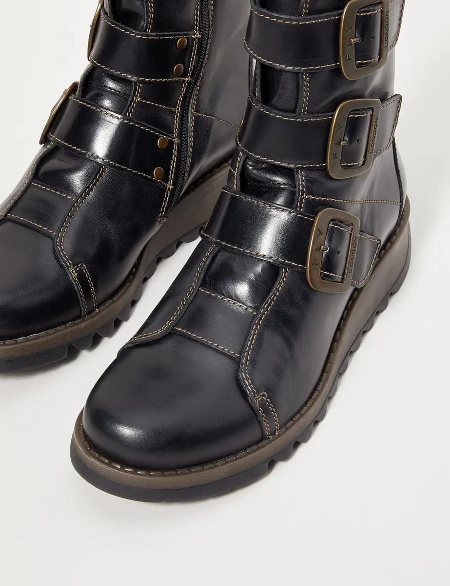FLY London Scop110fly Women's Motorcycle Biker Boots 41 | Leather Mid-Calf Style - view 3