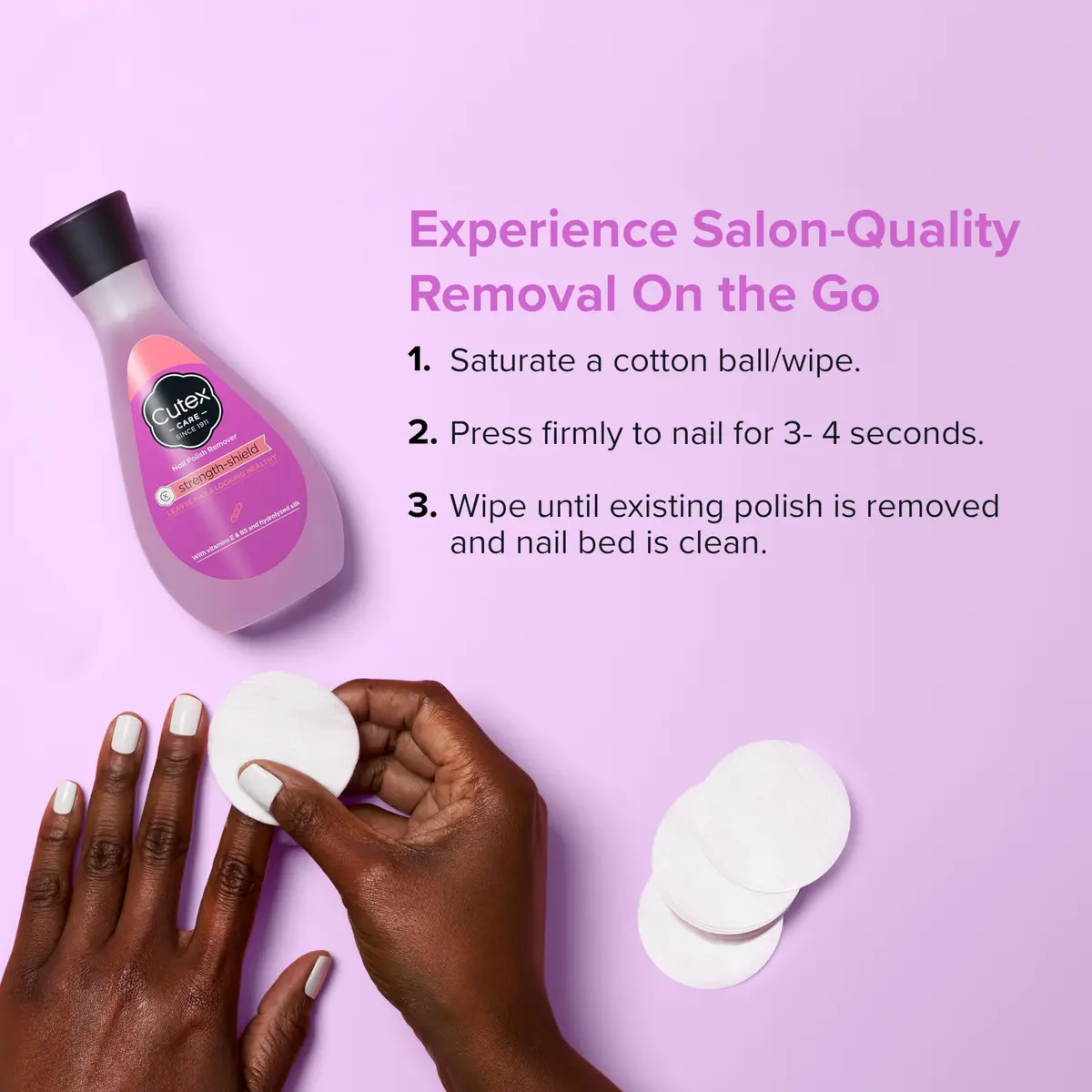 Cutex Strength Shield Nail Polish Remover 200ml (6.7 Fl Oz) | Fast Acting & Healthy Nails - view 4