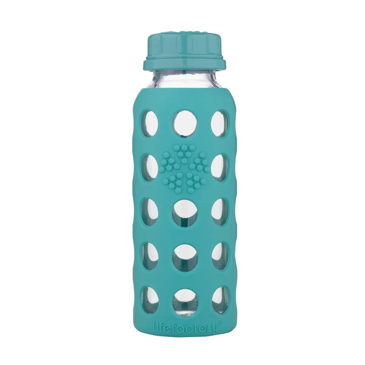 Lifefactory 9oz Glass Baby Bottle with Cap, Kale | Leakproof, BPA-Free, Dishwasher Safe - main product image