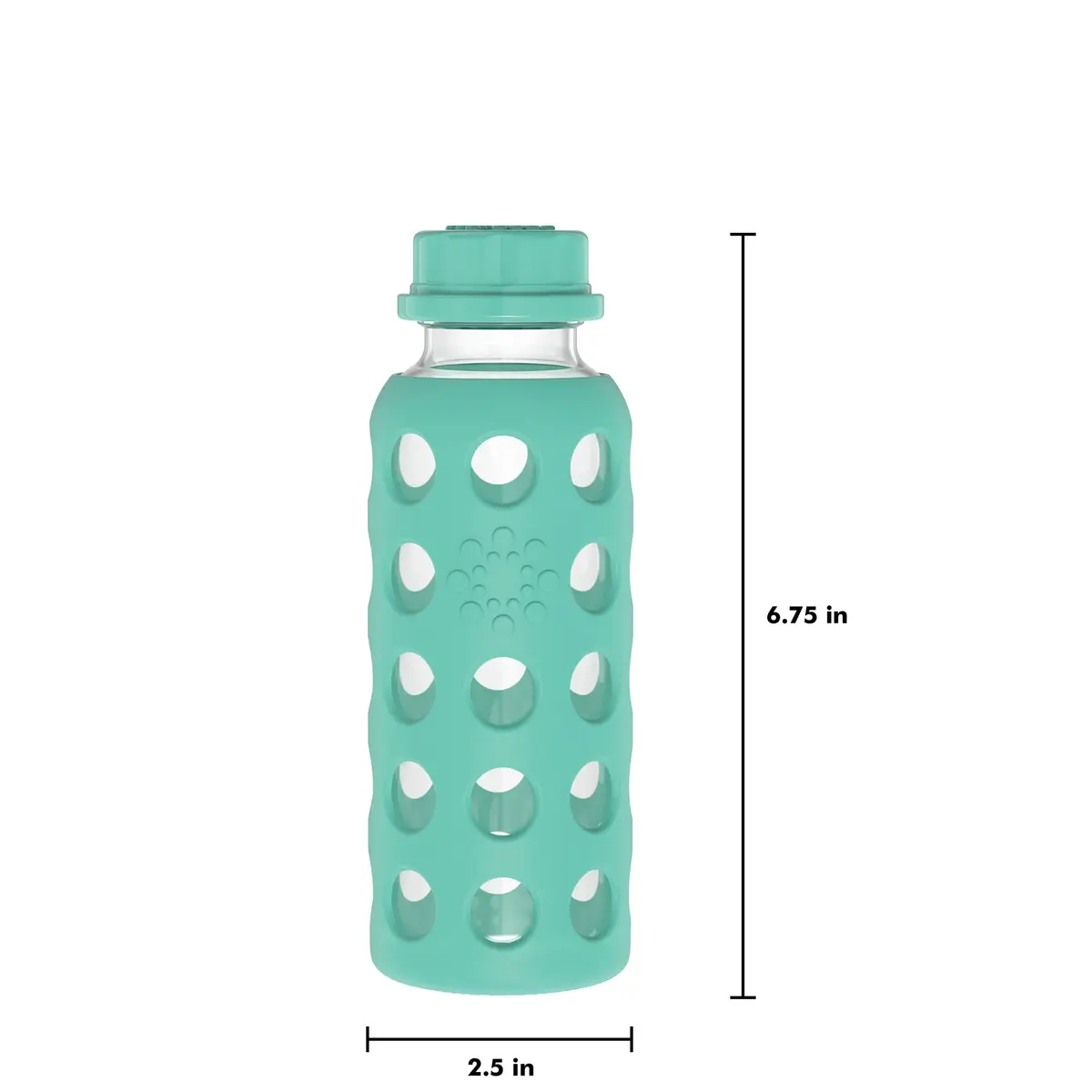 Lifefactory 9oz Glass Baby Bottle with Cap, Kale | Leakproof, BPA-Free, Dishwasher Safe - view 3