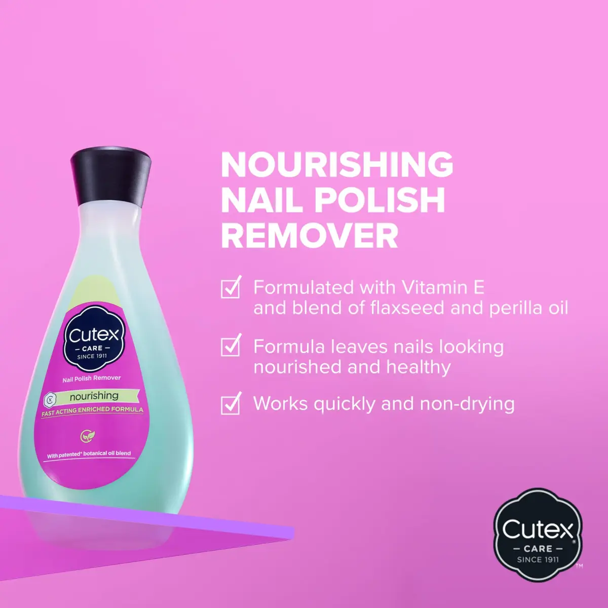 Cutex Nourishing Nail Polish Remover 200ml (6.76 Fl Oz) | Vitamin E & Apricot Oil Enriched - view 2