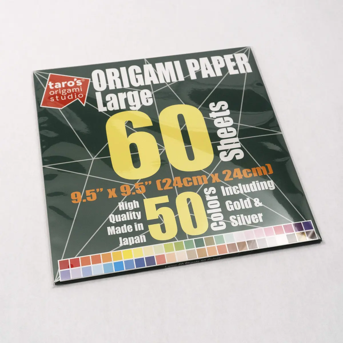 Taro's Origami Studio Large 9.5 Inch (24 cm) 50 Colors 60 Sheets Square Origami Paper | Authentic Japanese Kami - view 3