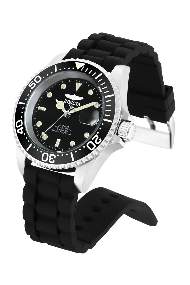 Invicta Men's Pro Diver Automatic Watch with Silicone Band, Black | 40mm Stainless Steel Case & 200M Water Resistance - view 2
