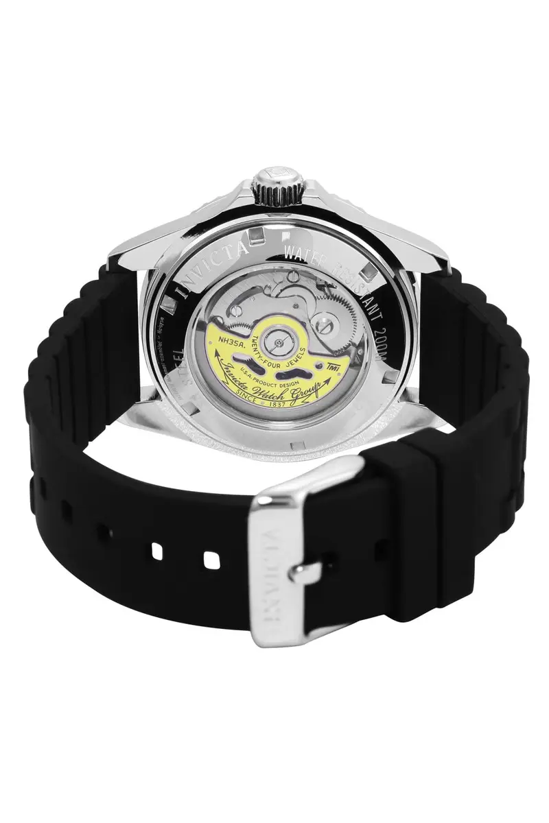 Invicta Men's Pro Diver Automatic Watch with Silicone Band, Black | 40mm Stainless Steel Case & 200M Water Resistance - view 4