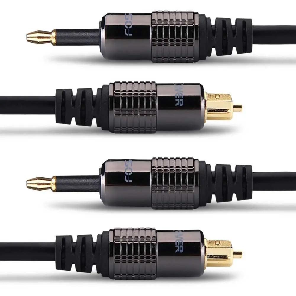 FosPower 24K Gold Plated Toslink to Mini Toslink Cable 3 FT | Digital Optical Audio Connection (70-120 chars) - main product image