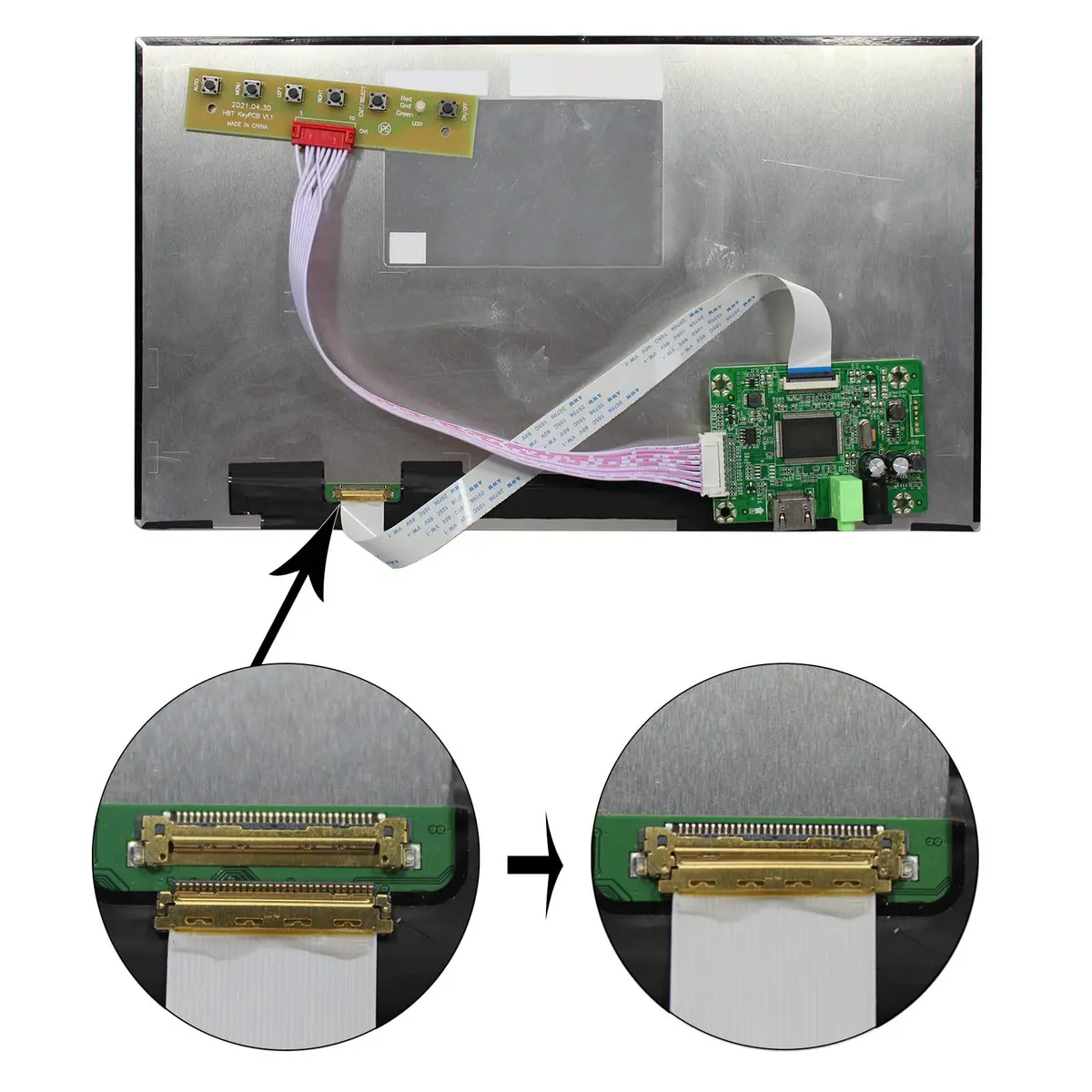 LCDBOARD H/D LCD Controller Board for 11.6" 13.3" 14" 15.6" 1366x768 30 Pin eDP | Compatible with popular panels - view 4