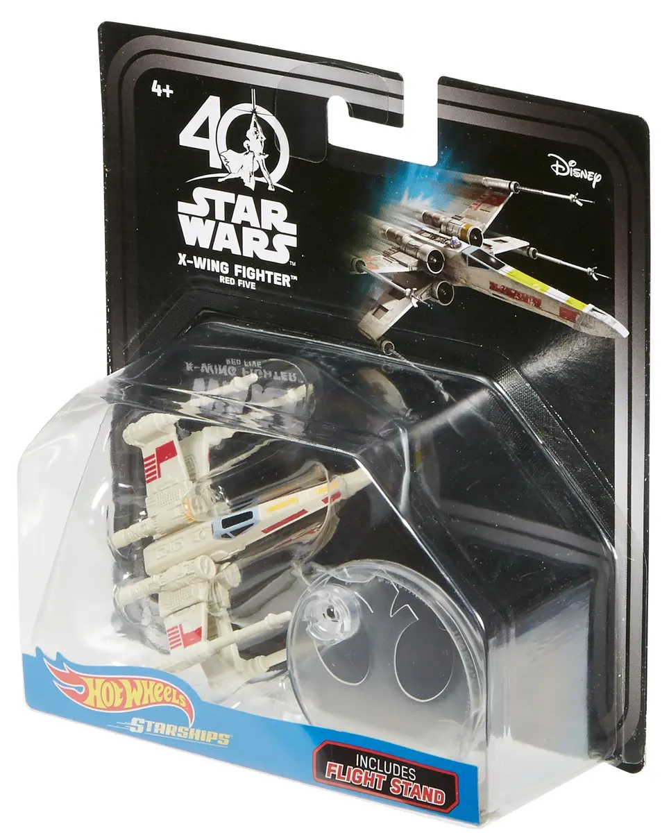 Hot Wheels Star Wars Starships 40th Anniversary X-Wing 5 Vehicle, Red | Collectible Star Wars Carship for Kids & Fans - view 5