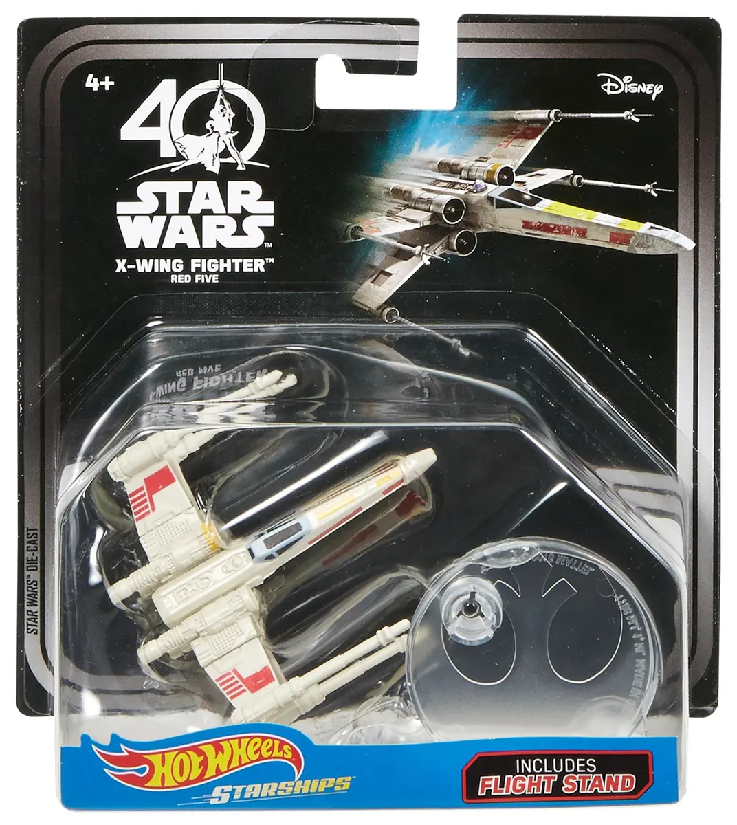 Hot Wheels Star Wars Starships 40th Anniversary X-Wing 5 Vehicle, Red | Collectible Star Wars Carship for Kids & Fans - view 4