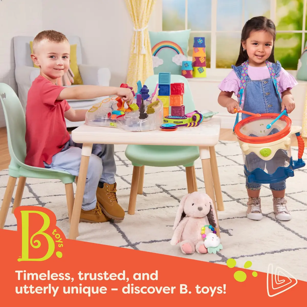 B. toys One Two Squeeze Soft Stacking Blocks 10-Piece Set | Educational Toy for Babies 6+ Months - view 7